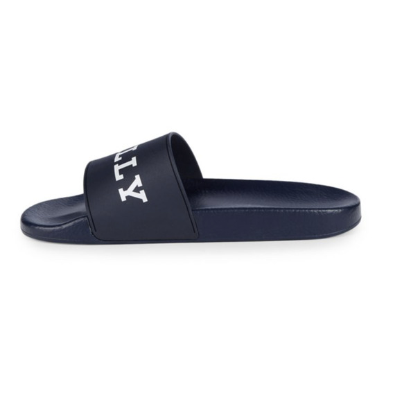 Bally Men\'s Slide Rubber Blue Simon Logo Sandals 8D US 6234035 NIB $195 main image 4